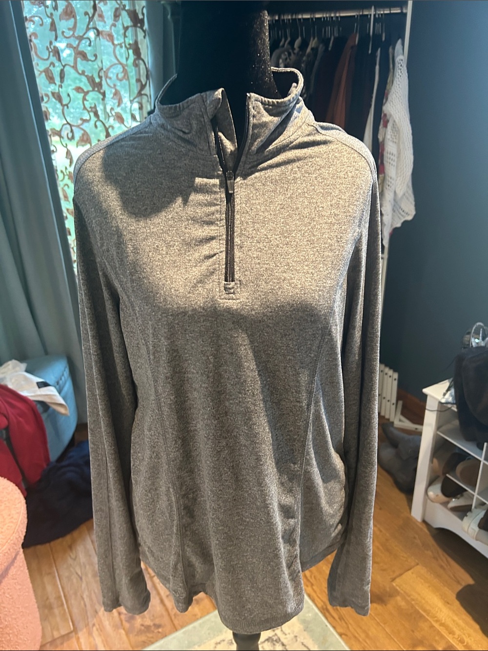 Jockey Women's Heather Gray Quarter-Zip Pullover Hoodie